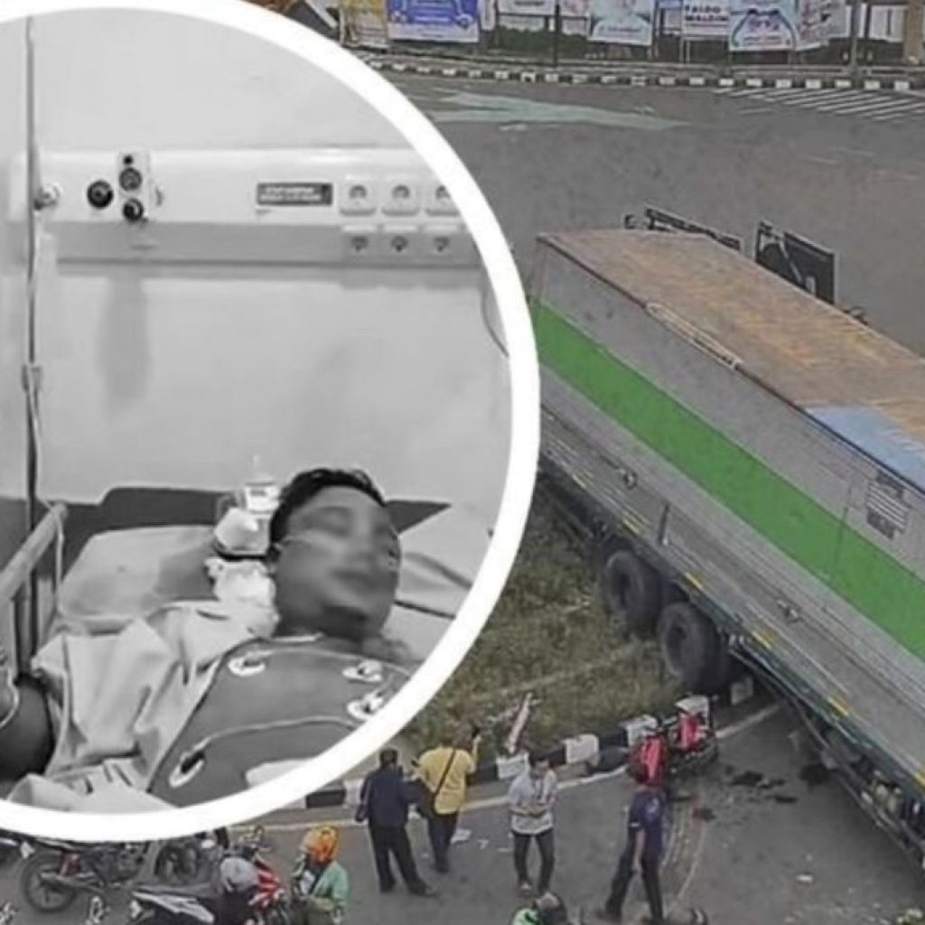 Kondisi terkini sopir truk ugal-ugalan di Cipondoh, Tangerang yang positif narkoba. Foto: x.com/kegblgnunfaedh