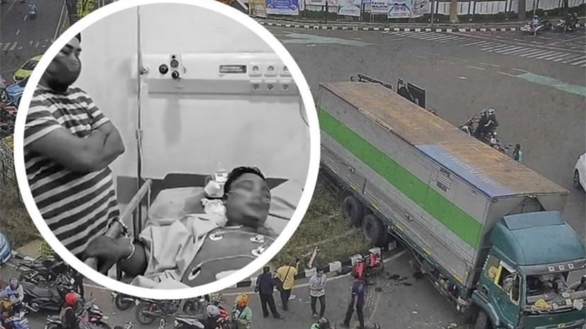 Kondisi terkini sopir truk ugal-ugalan di Cipondoh, Tangerang yang positif narkoba. Foto: x.com/kegblgnunfaedh