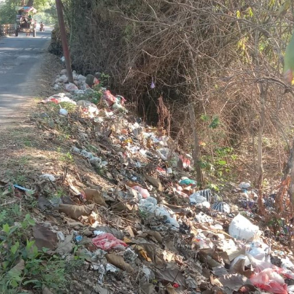 Tumpukan sampah di area Jembatan Temuwoh, Blora. Foto: Istimewa