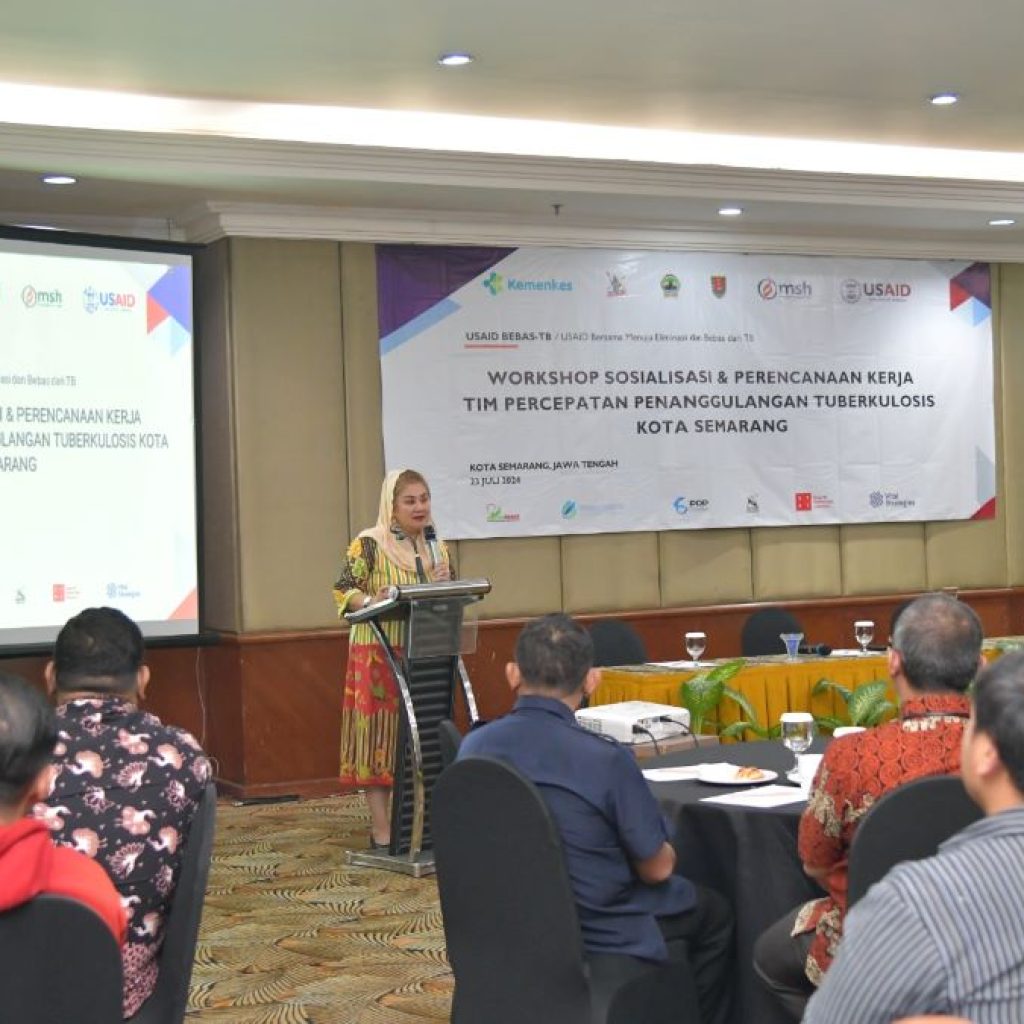 Wali Kota Semarang, Hevearita Gunaryanti isi workshop sosialisasi dan perencanaan kerja sebagai aksi nyata bebas TBC. Foto: Dok. Pemkot Semarang